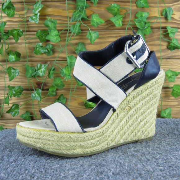 Jessica Simpson Shoes - Jessica Simpson Women Garmine Strappy Beige Textile 6.5 Medium Gently Used 2025